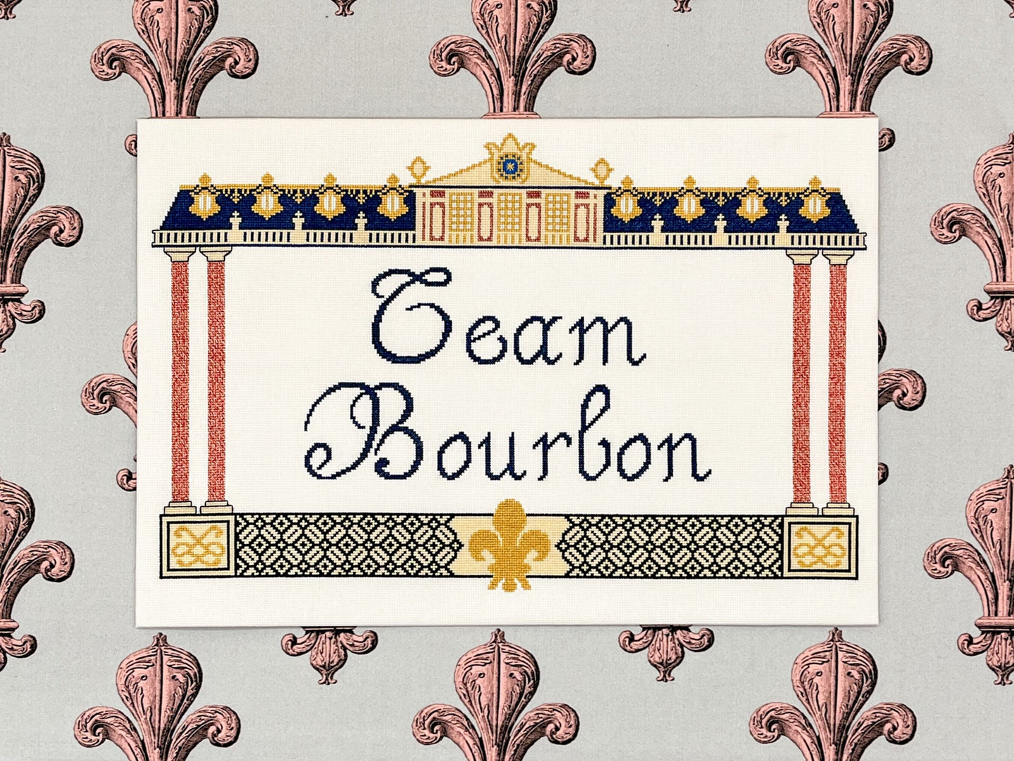 Team Bourbon Versailles Cross Stitch Pattern (large) | PDF Instant Download | Gift for History Lovers, Royal Family fans & Francophiles