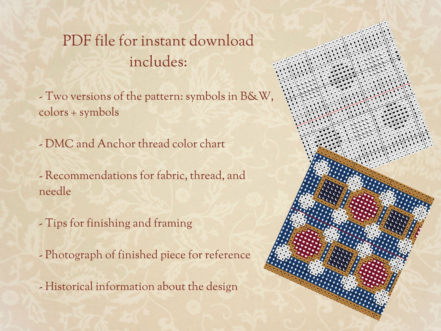 Henry VIII Bookmark Cross Stitch Pattern | PDF Instant Download | Gift for Lovers of History, Royal Family & Tudor Monarchs | Tudor Rose