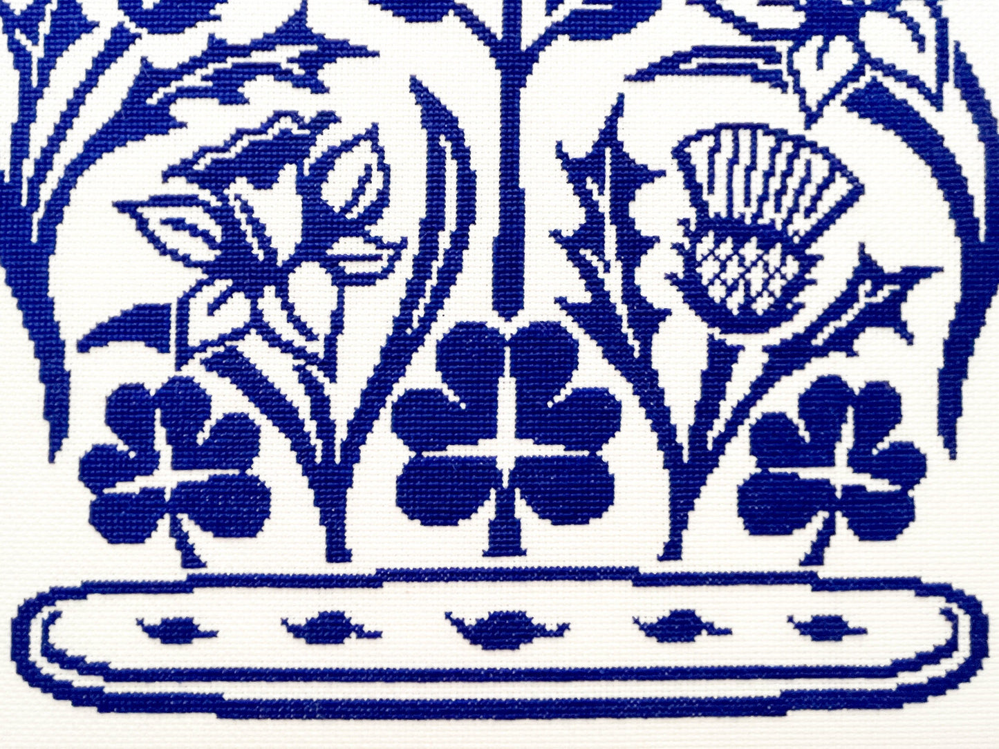 Charles III Coronation Emblem Cross Stitch Pattern | PDF Instant Download | Gift for Fans of History, Royal Family & Floral Designs