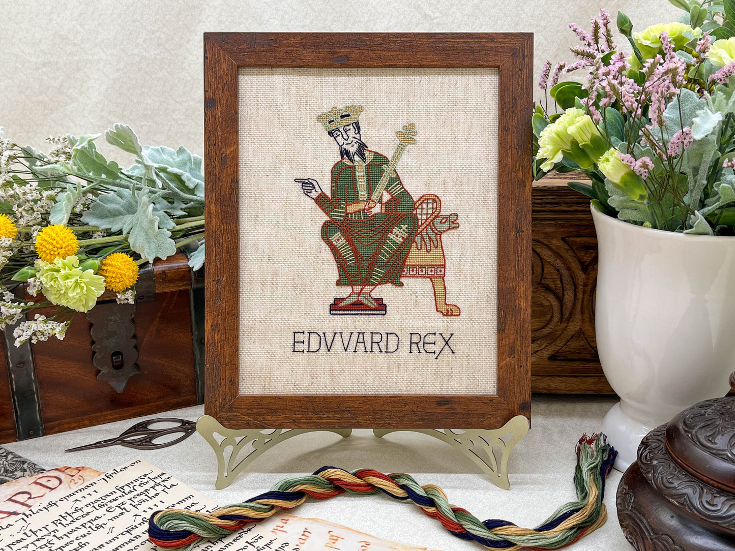 Bayeux Tapestry Cross Stitch Pattern: Edward the Confessor | PDF Instant Download | Great for lovers of Medieval History and English Kings