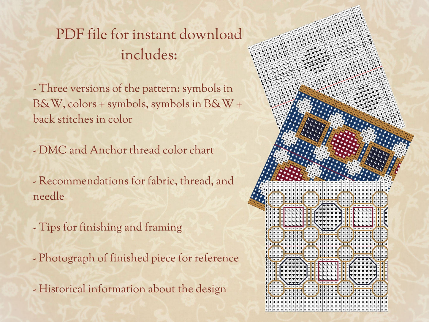 Bayeux Tapestry Cross Stitch Pattern: Fortification of Rennes, Brittany | PDF Instant Download | For Fans of Medieval France & Art History