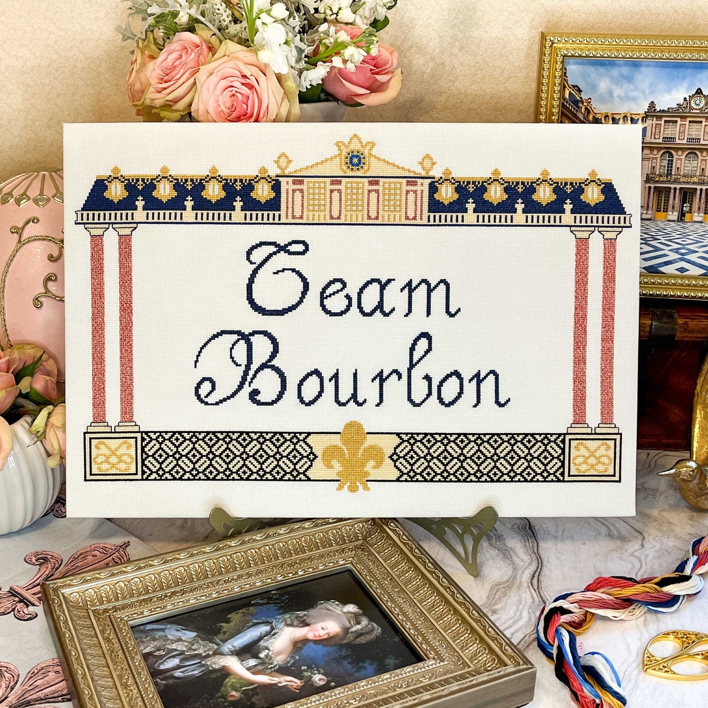 Team Bourbon Versailles Cross Stitch Pattern (large) | PDF Instant Download | Gift for History Lovers, Royal Family fans & Francophiles