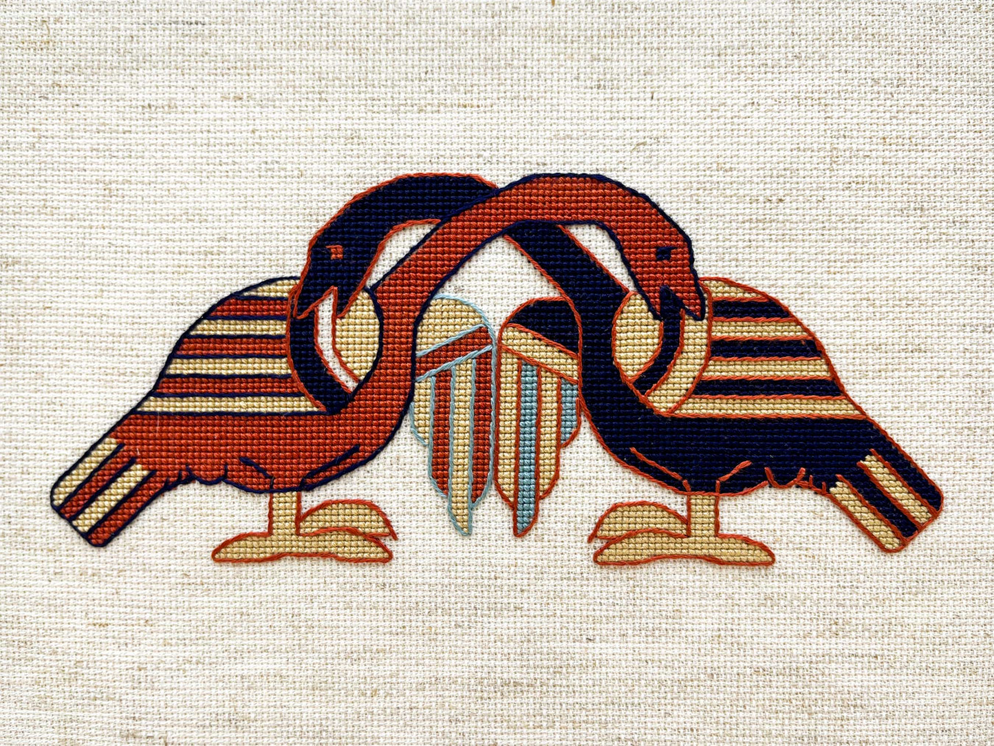 Bayeux Tapestry Cross Stitch Pattern: Entwined Birds