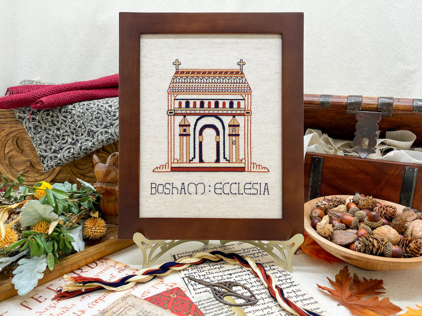 Bayeux Tapestry Cross Stitch Pattern: Bosham Church