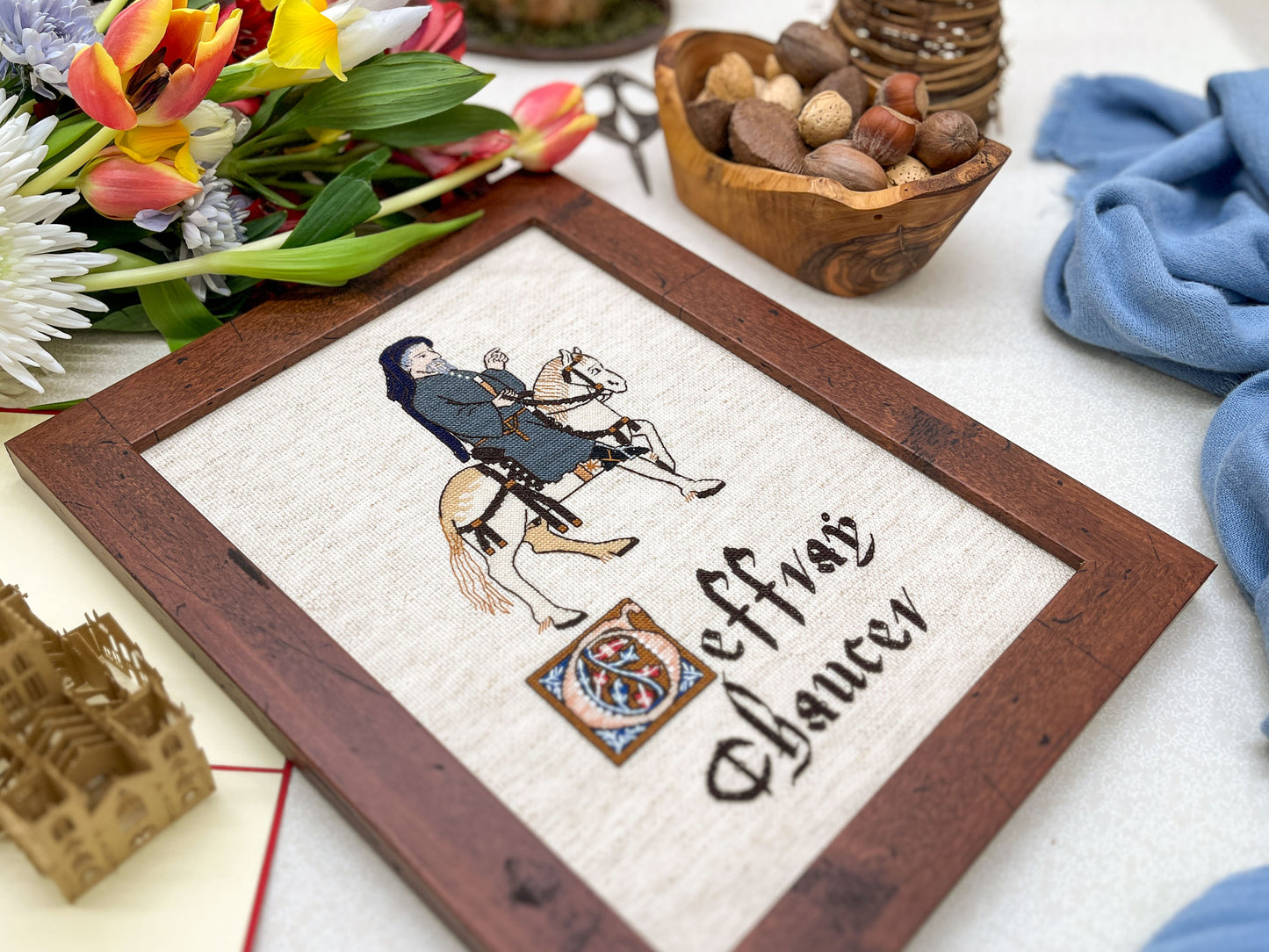 Canterbury Tales Cross Stitch Pattern: Geoffrey Chaucer