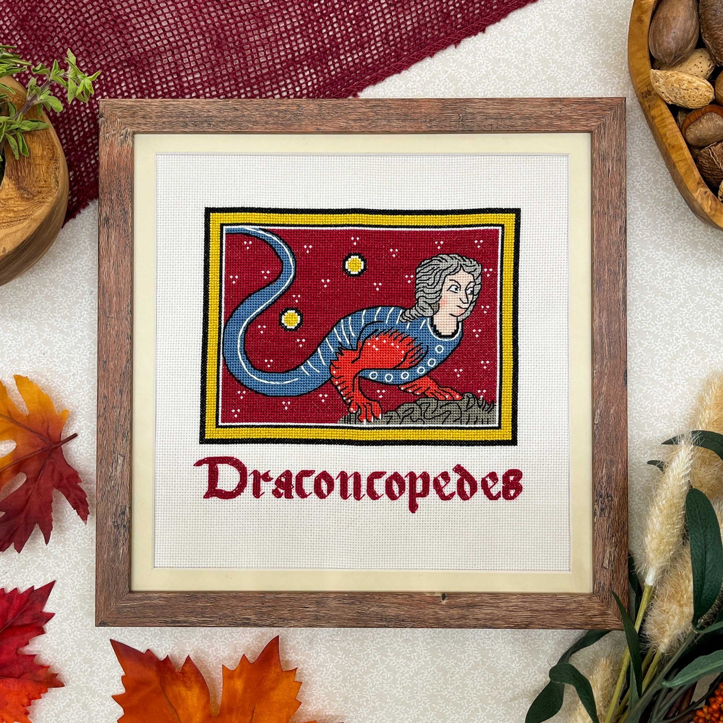 Medieval Beast: Draconcopedes Cross Stitch Pattern