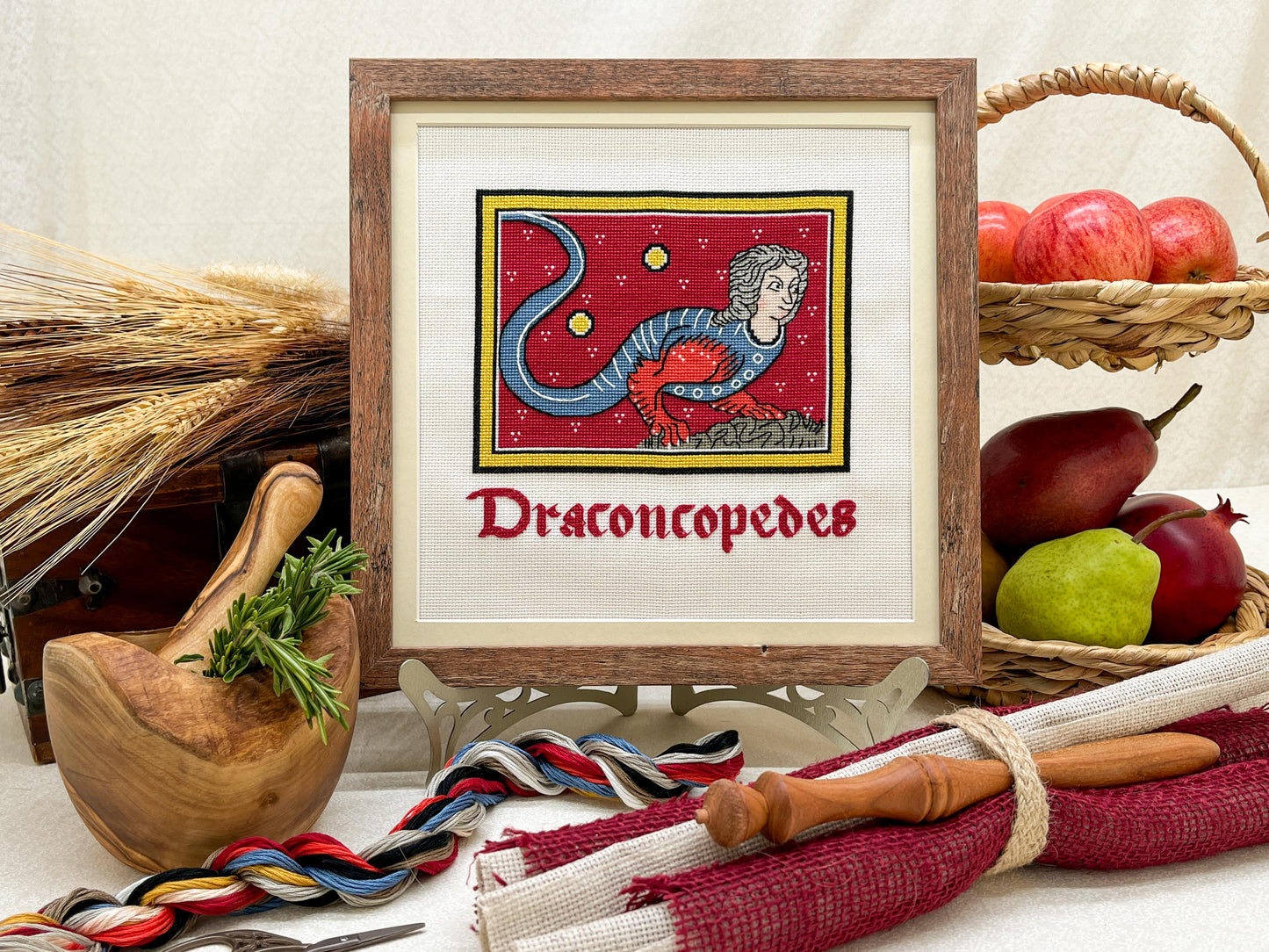 Medieval Beast: Draconcopedes Cross Stitch Pattern