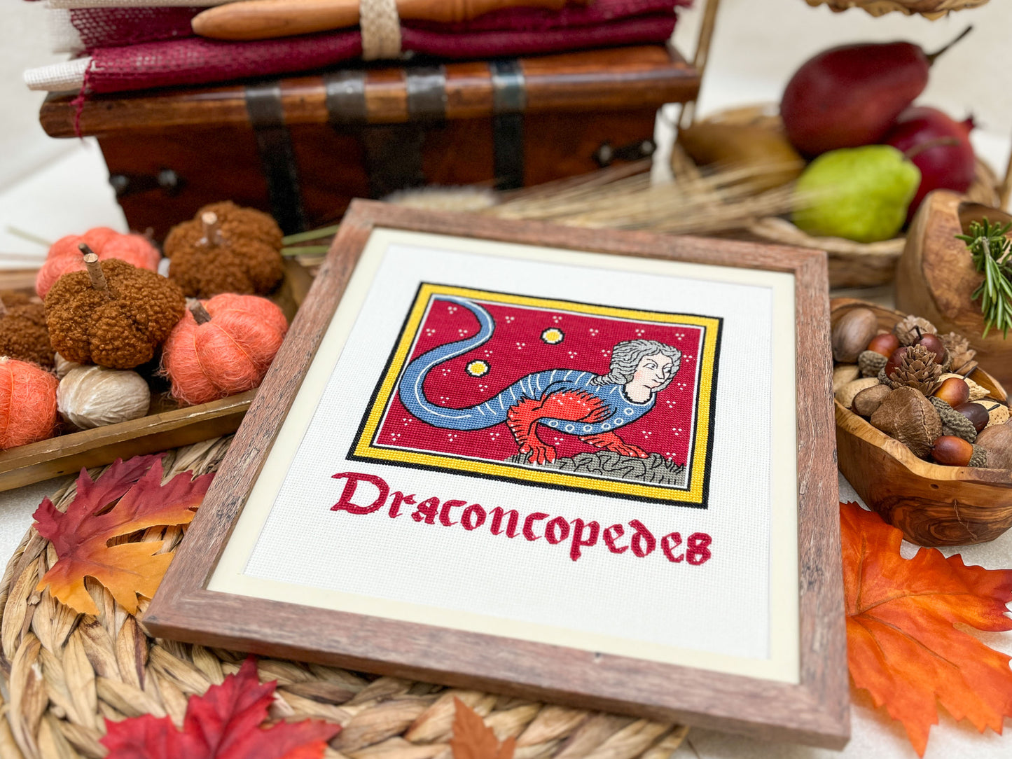 Medieval Beast: Draconcopedes Cross Stitch Pattern