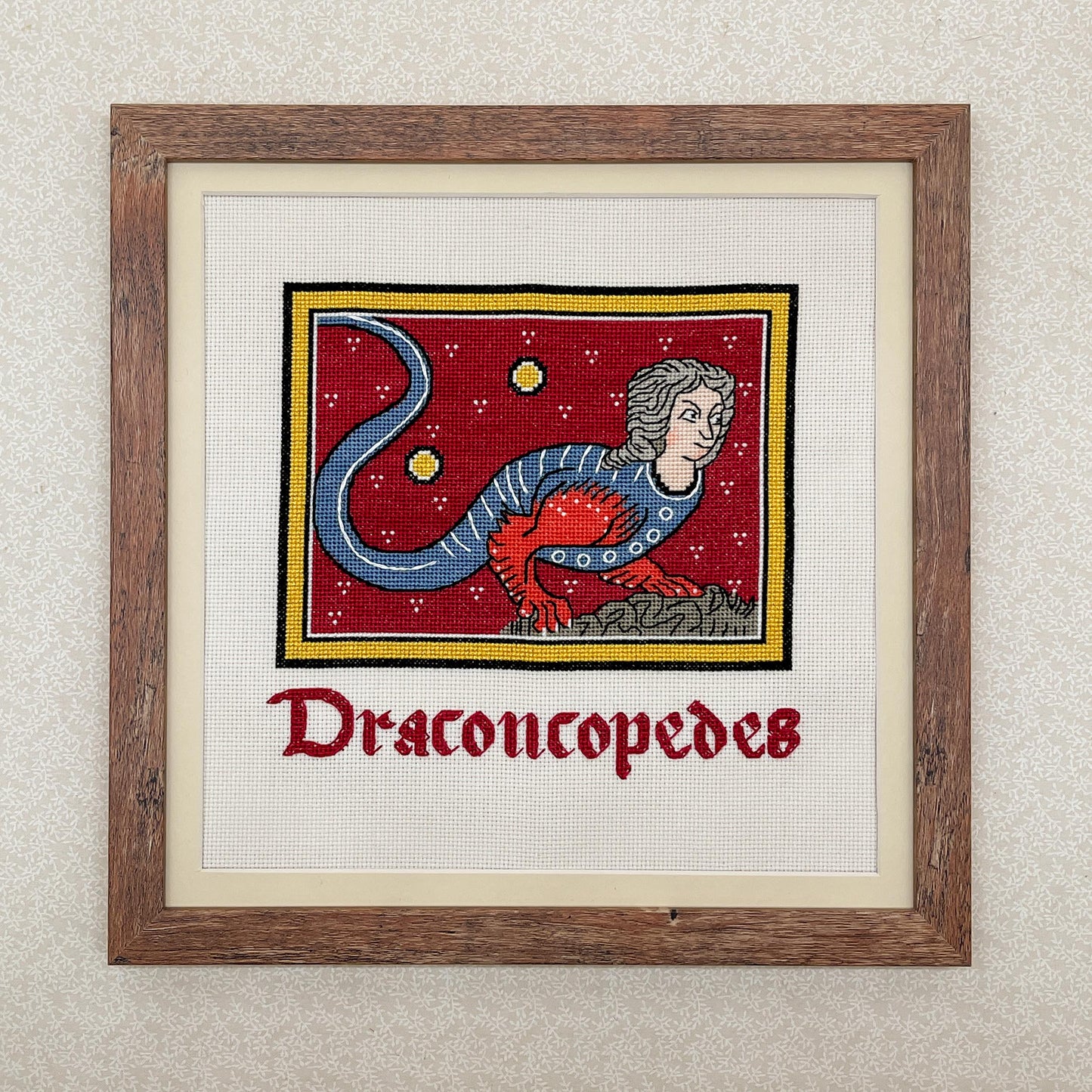 Medieval Beast: Draconcopedes Cross Stitch Pattern