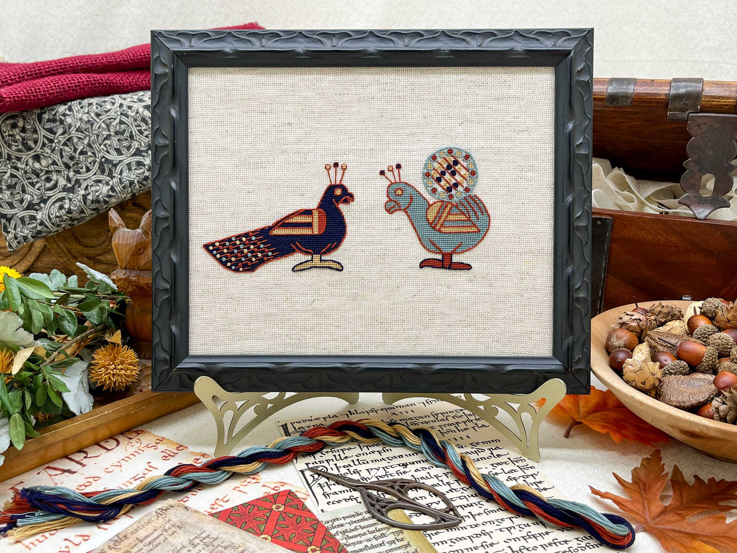 Bayeux Tapestry Cross Stitch Pattern: Peacocks