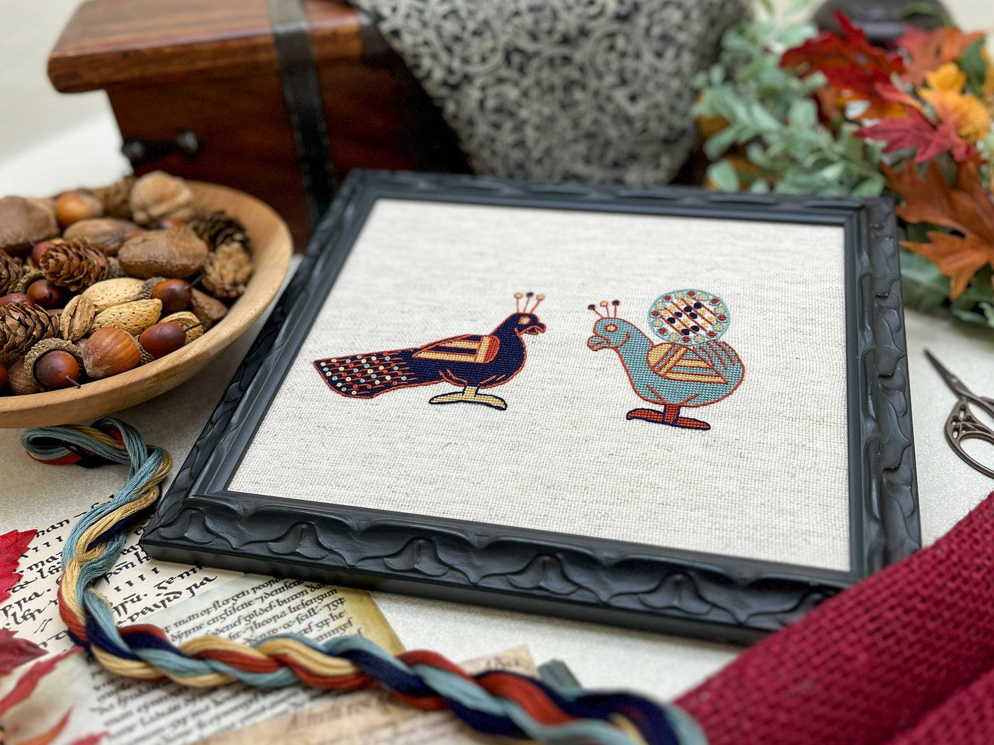 Bayeux Tapestry Cross Stitch Pattern: Peacocks