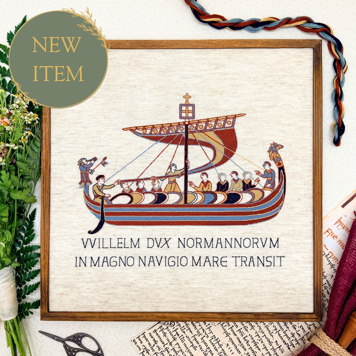 Bayeux Tapestry Cross Stitch Digital Pattern: William the Conqueror’s Ship