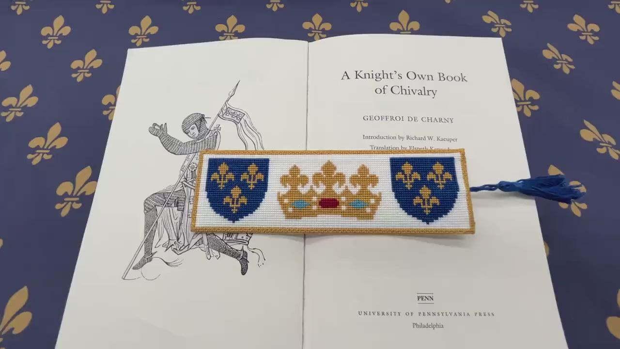 House of Valois Bookmark Cross Stitch Pattern | PDF Instant Download | Gift for Fans of French History, Joan of Arc, & Medieval Heraldry