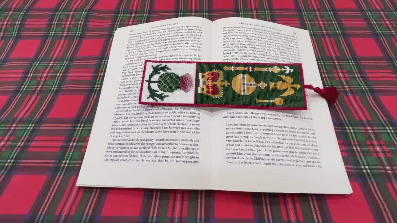 House of Stuart Bookmark Cross Stitch Pattern | PDF Instant Download | Gift for Lovers of History, Royal Family & Scotland | Thistle