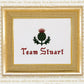 Team Stuart Cross Stitch Pattern (small) | PDF Instant Download | Gift for Lovers of History, Royal Family & Scotland | Thistle, Heraldry