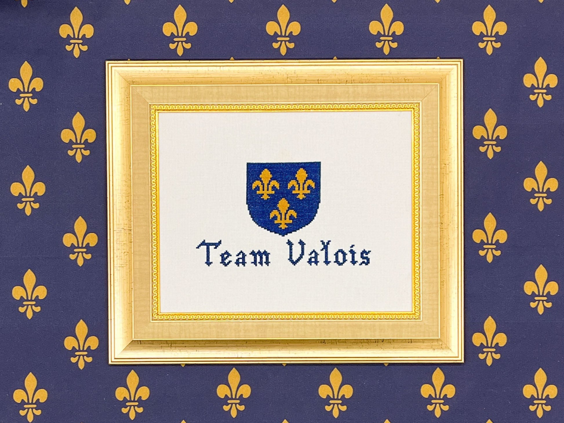 Team Valois Cross Stitch Pattern (small) | PDF Instant Download | Unique Gift for Fans of French History, Joan of Arc, & Medieval Heraldry