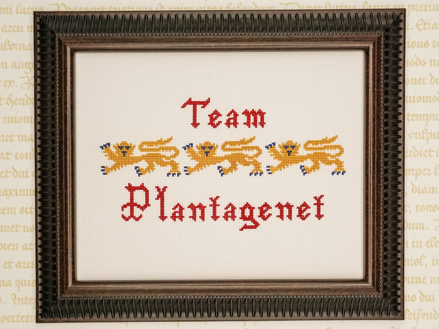 Team Plantagenet Cross Stitch Pattern (small) | PDF Instant Download | Gift for Lovers of History, Royal Family & Medieval Heraldry