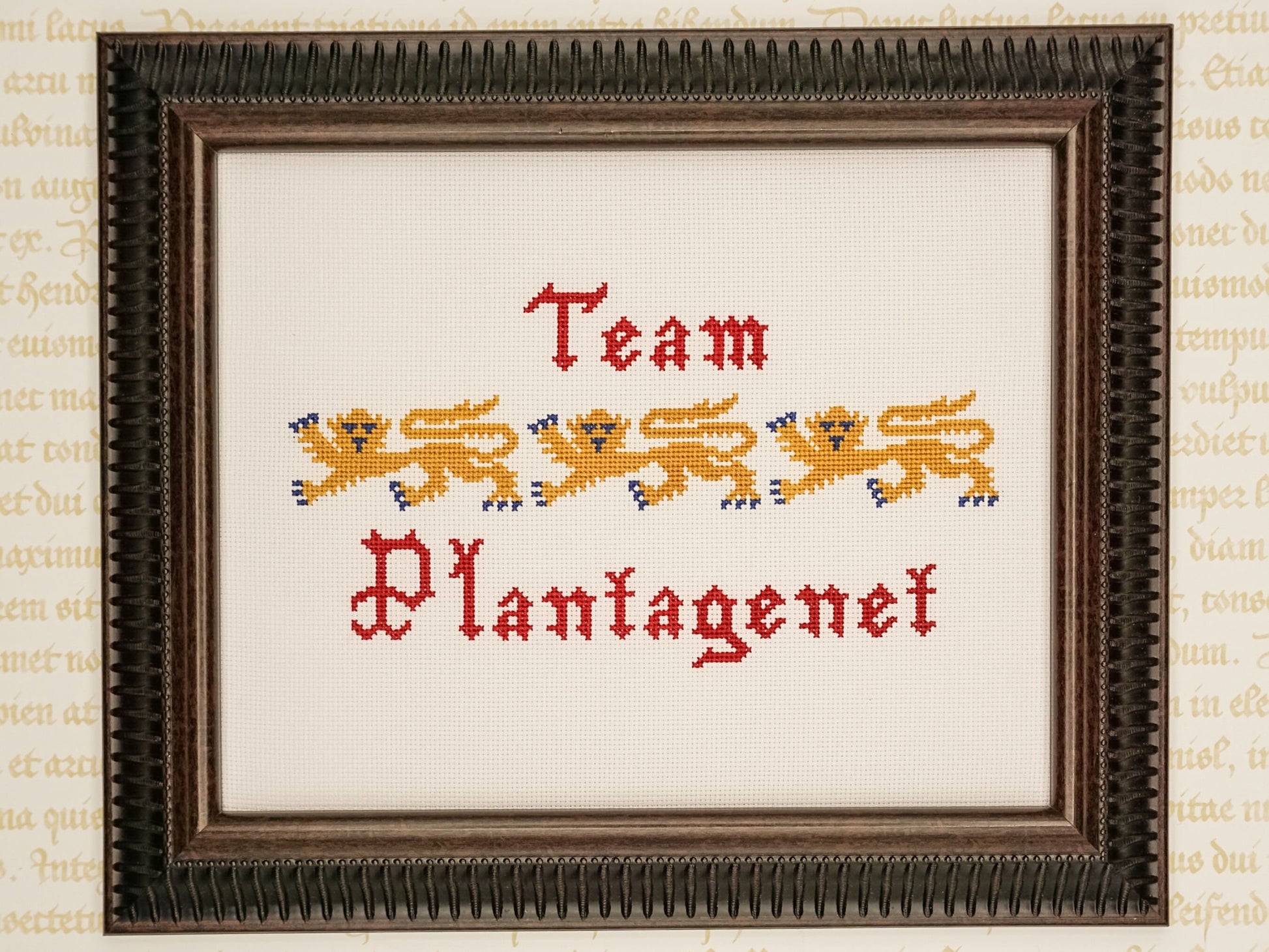 Team Plantagenet Cross Stitch Pattern (small) | PDF Instant Download | Gift for Lovers of History, Royal Family & Medieval Heraldry