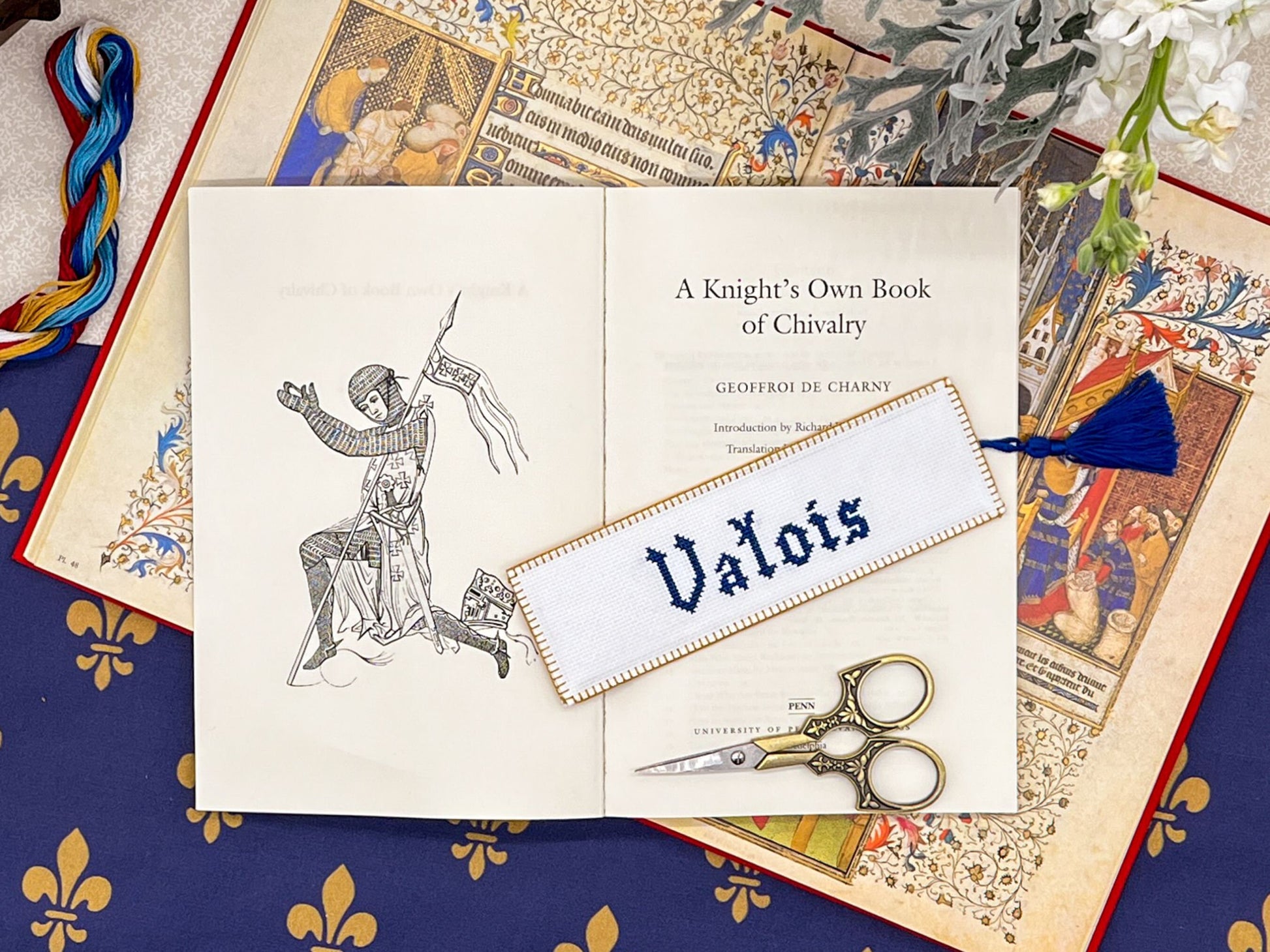 House of Valois Bookmark Cross Stitch Pattern | PDF Instant Download | Gift for Fans of French History, Joan of Arc, & Medieval Heraldry