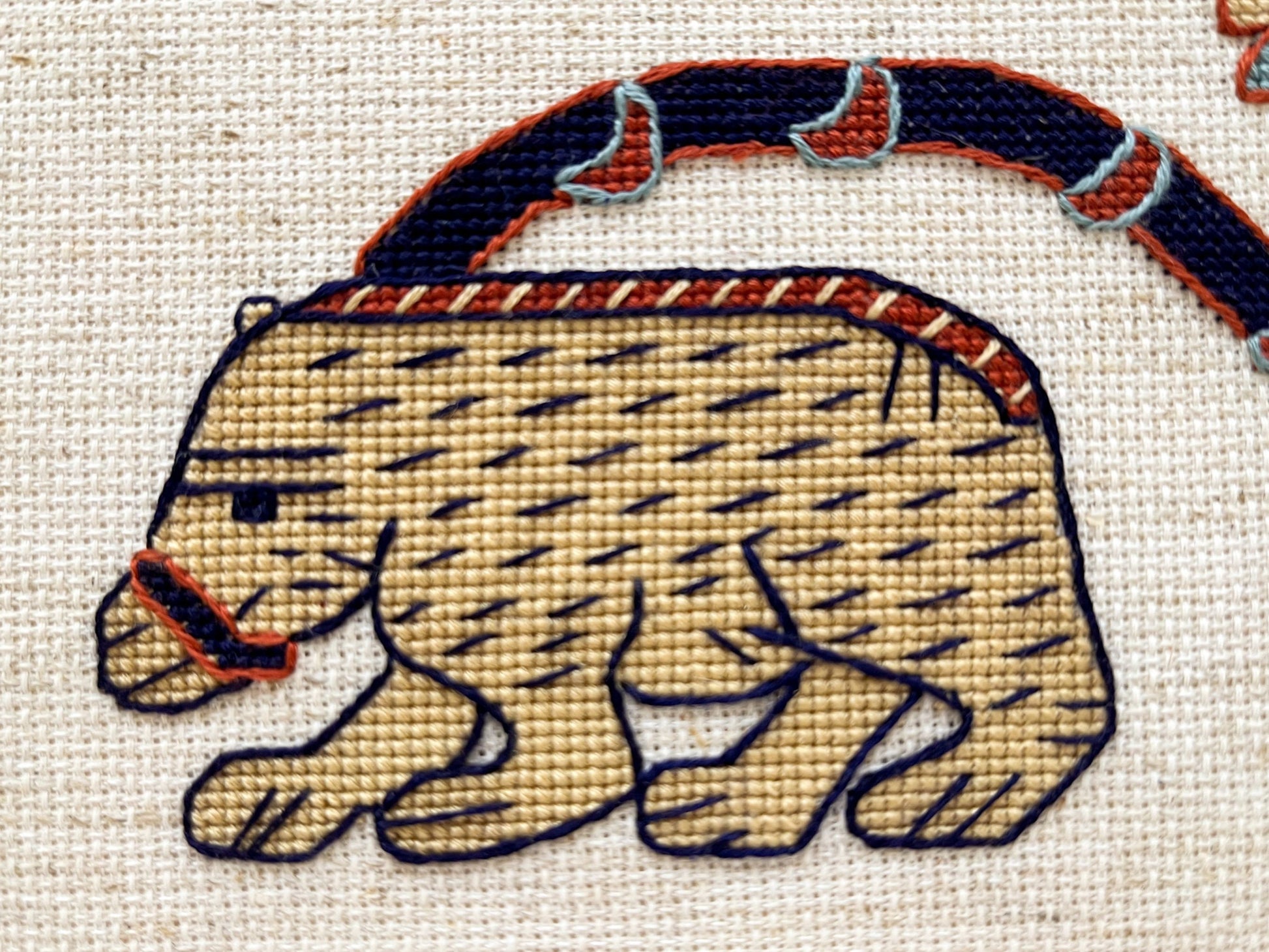 Bayeux Tapestry Cross Stitch Pattern: Warrior with Bear Border Art | PDF Instant Download | Gift for Medieval History and Art Lovers