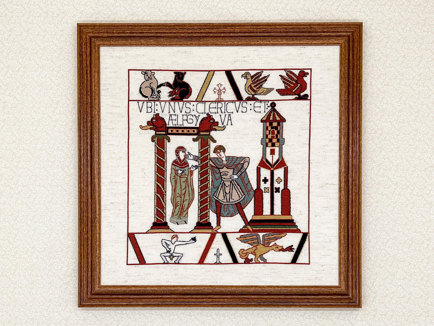 Bayeux Tapestry Cross Stitch Pattern: Aelfgyva and Cleric | PDF Instant Download | Gift for lovers of Medieval History and Art