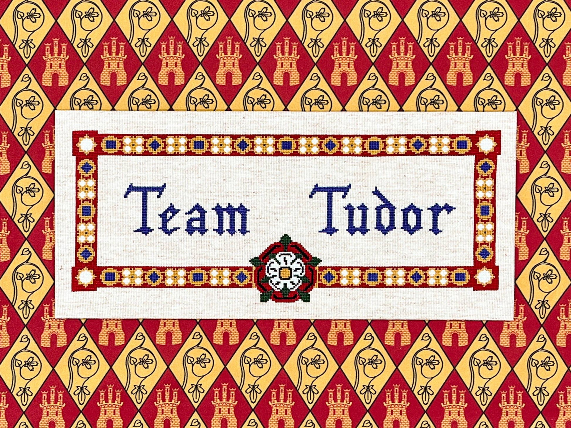 Team Tudor Cross Stitch Pattern (large) | PDF Instant Download | Gift for Lovers of History & Royal Family | Henry VIII, Elizabeth I, Rose