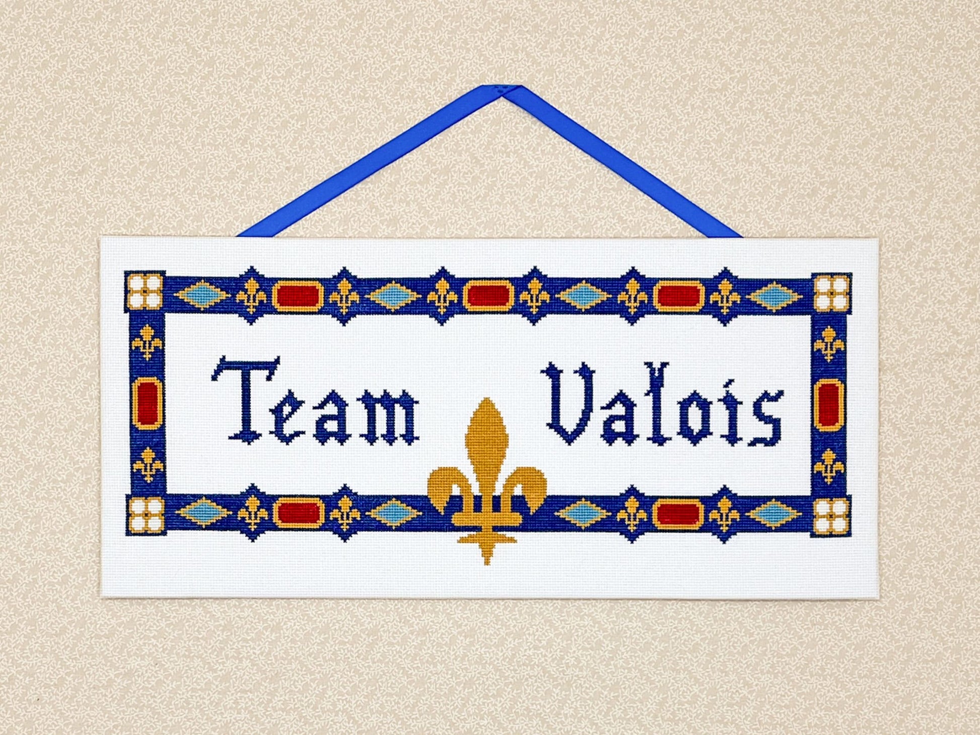 Team Valois Cross Stitch Pattern (large) | PDF Instant Download | Unique Gift for Fans of French History, Joan of Arc, & Medieval Heraldry