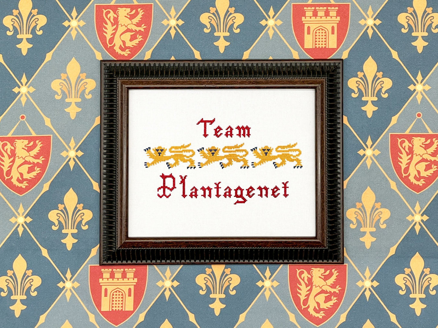 Team Plantagenet Cross Stitch Pattern (small) | PDF Instant Download | Gift for Lovers of History, Royal Family & Medieval Heraldry
