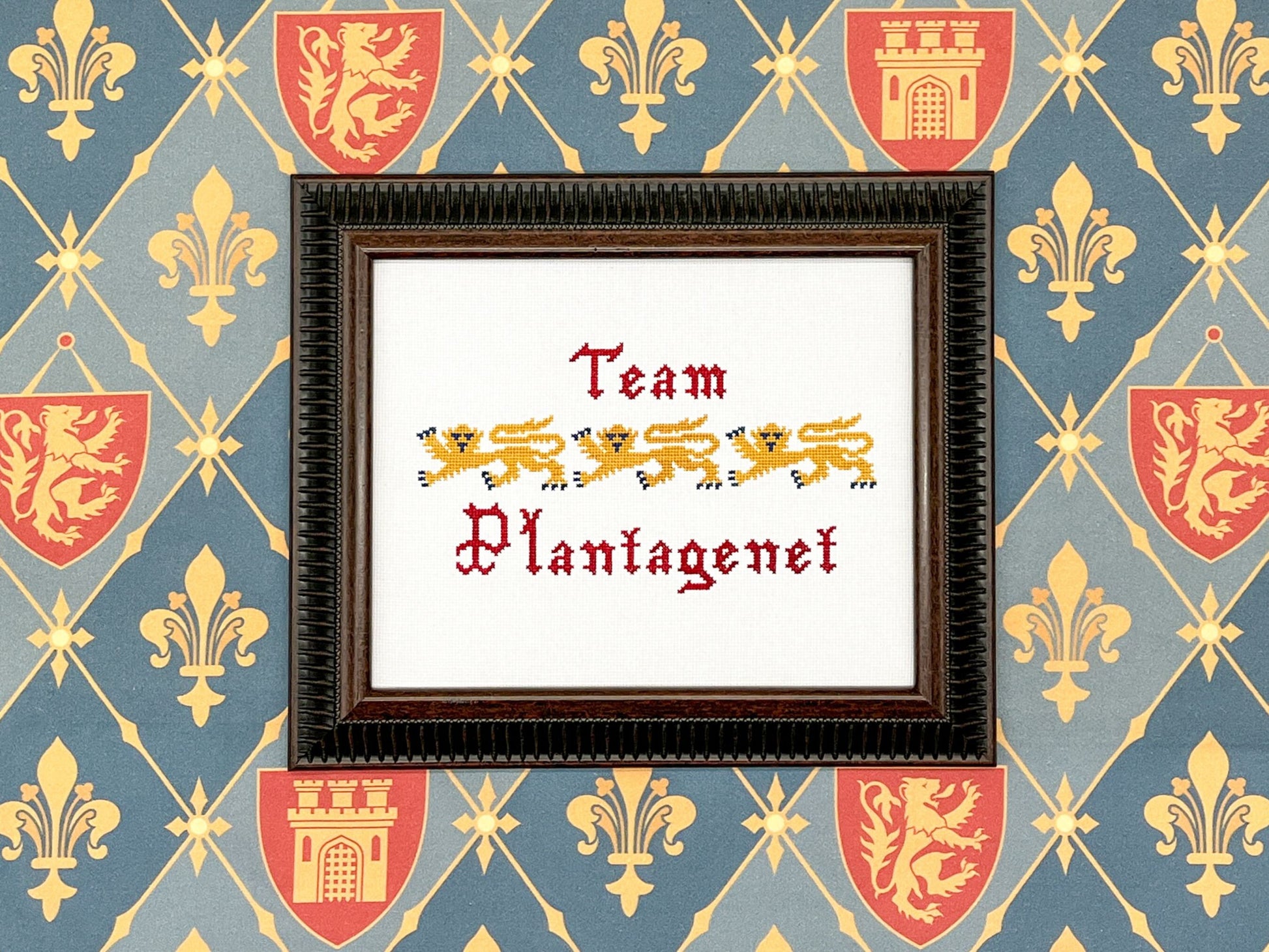 Team Plantagenet Cross Stitch Pattern (small) | PDF Instant Download | Gift for Lovers of History, Royal Family & Medieval Heraldry