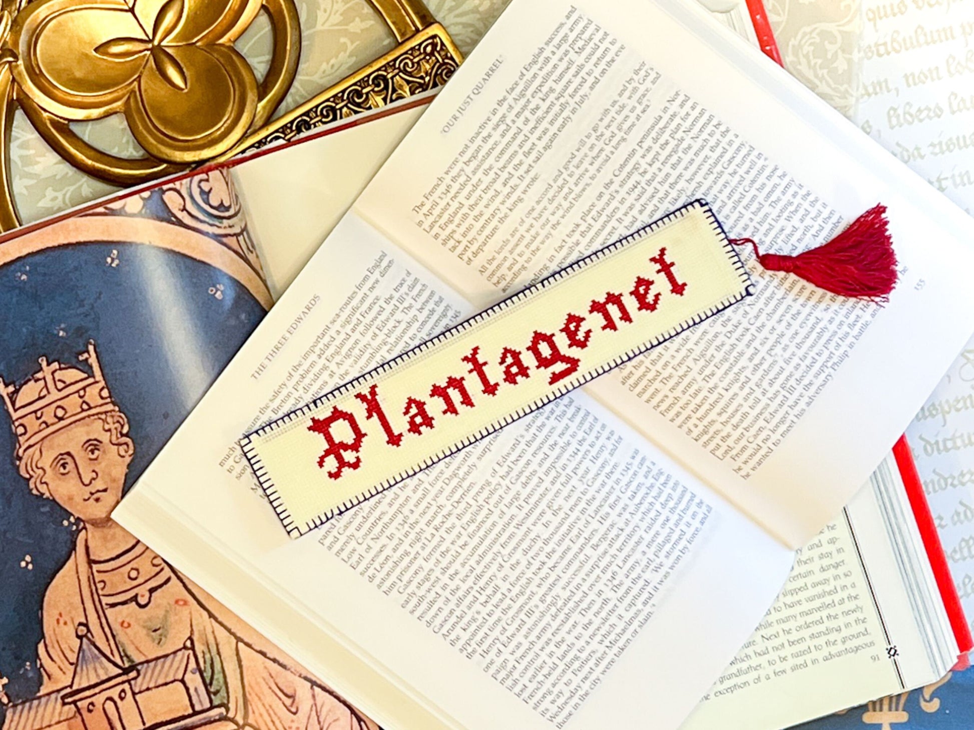 House of Plantagenet Bookmark Cross Stitch Pattern | PDF Instant Download | Gift for Lovers of History, Royal Family & Medieval Heraldry