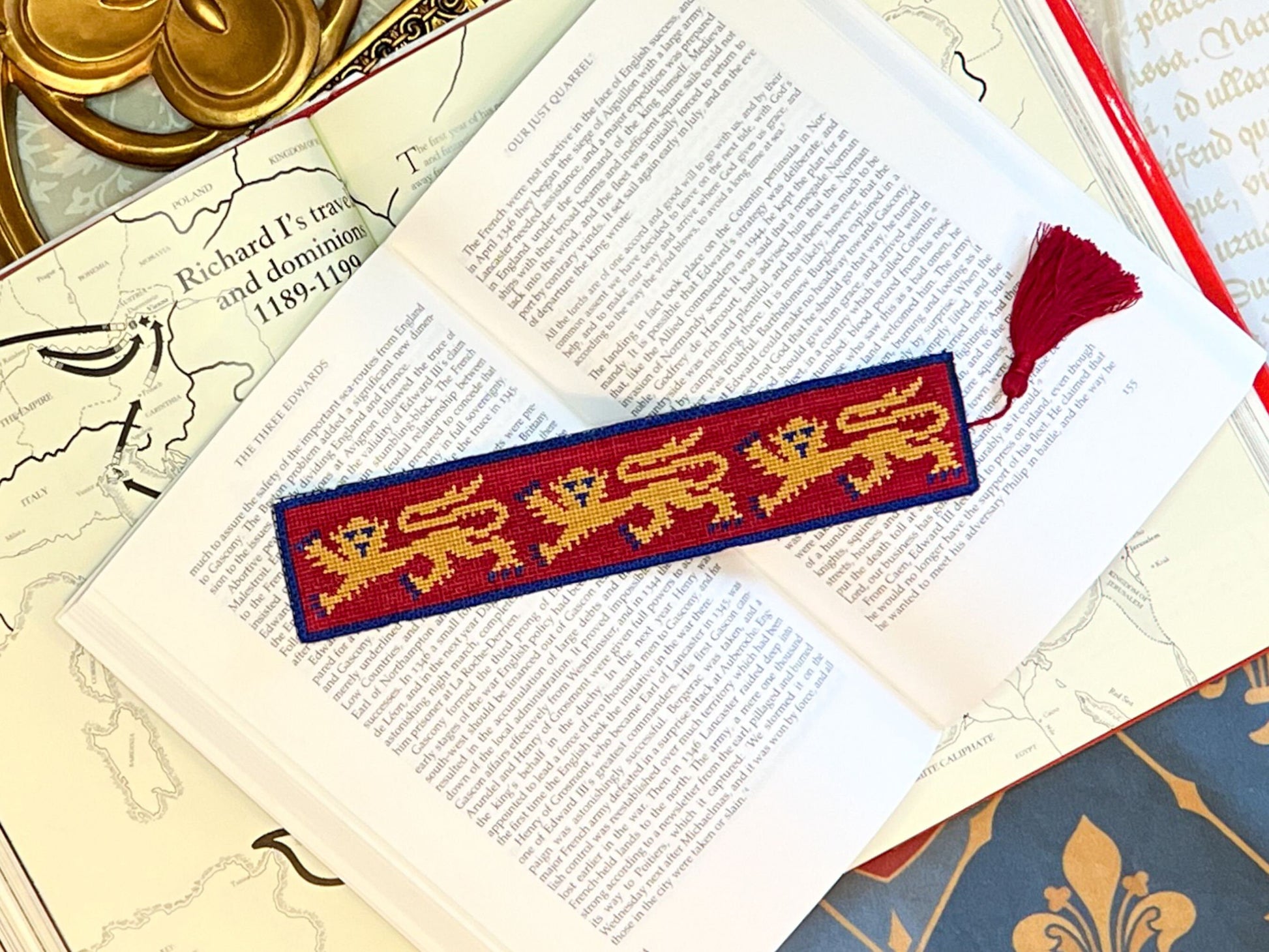 House of Plantagenet Bookmark Cross Stitch Pattern | PDF Instant Download | Gift for Lovers of History, Royal Family & Medieval Heraldry