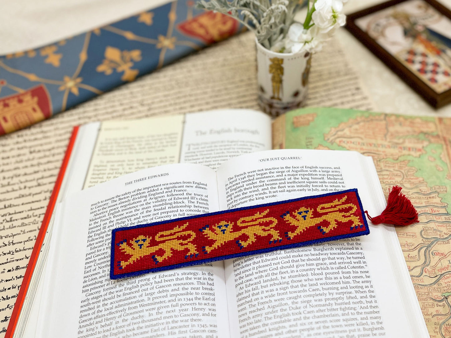 House of Plantagenet Bookmark Cross Stitch Pattern | PDF Instant Download | Gift for Lovers of History, Royal Family & Medieval Heraldry