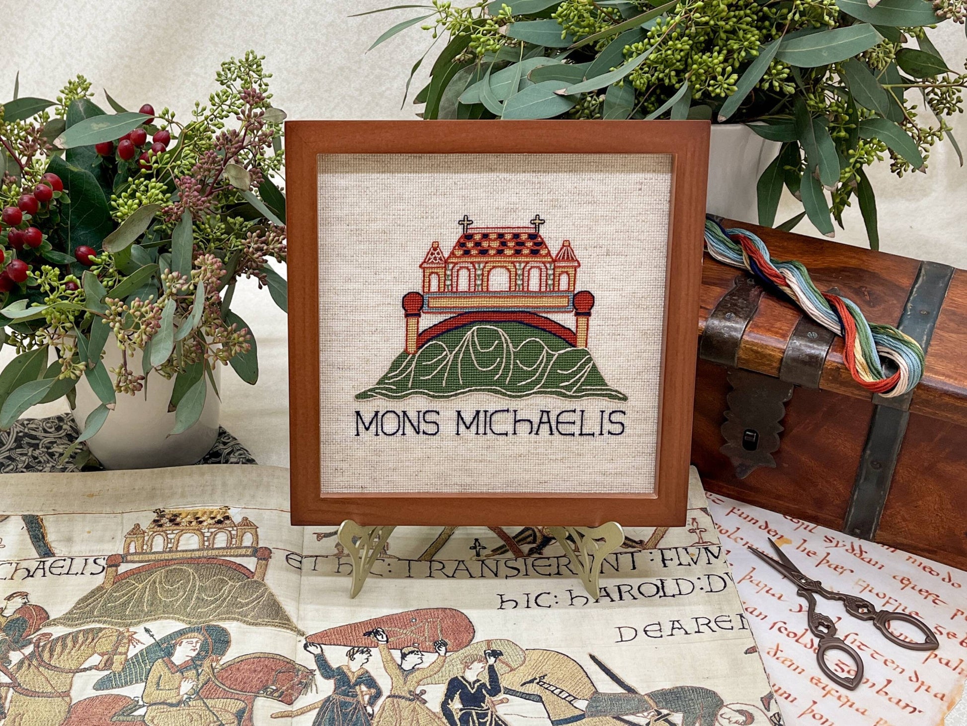 Bayeux Tapestry Cross Stitch Pattern: Mont-Saint-Michel Abbey | PDF Instant Download | For lovers of French History, and Medieval Art
