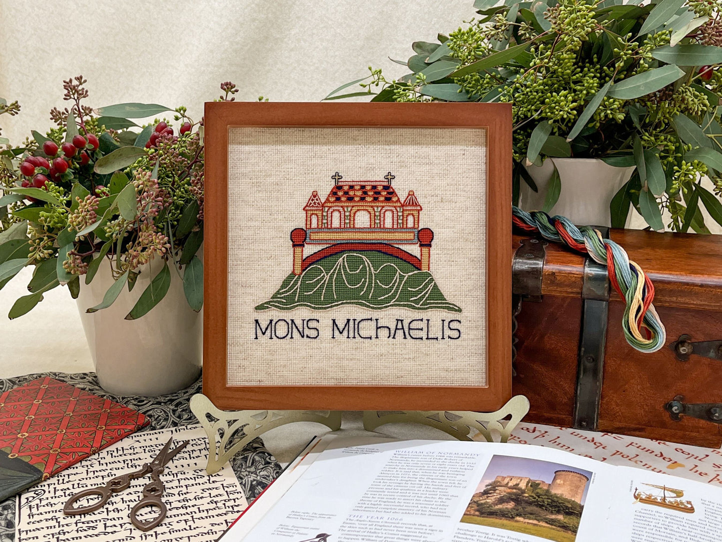 Bayeux Tapestry Cross Stitch Pattern: Mont-Saint-Michel Abbey | PDF Instant Download | For lovers of French History, and Medieval Art
