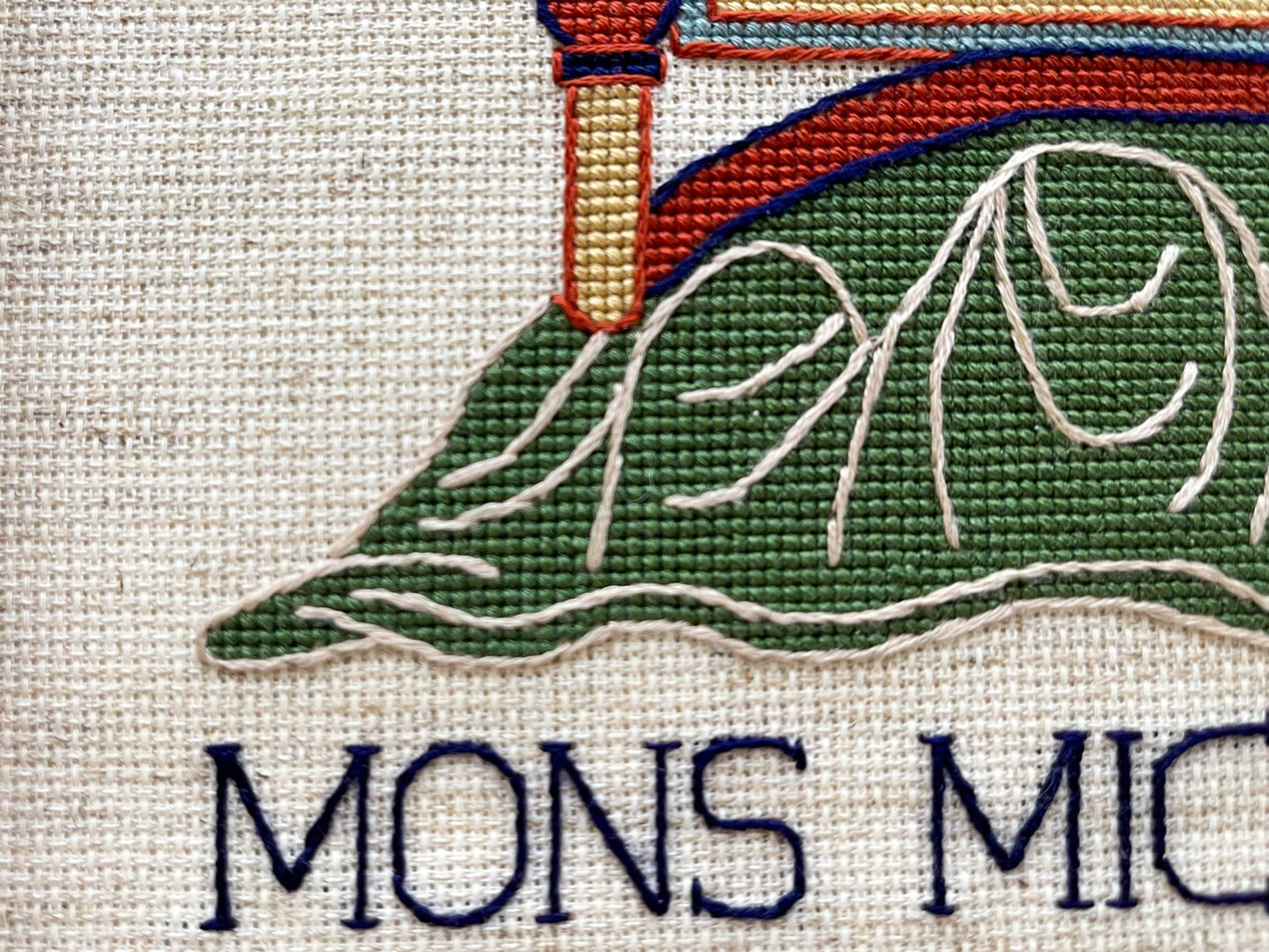 Bayeux Tapestry Cross Stitch Pattern: Mont-Saint-Michel Abbey | PDF Instant Download | For lovers of French History, and Medieval Art