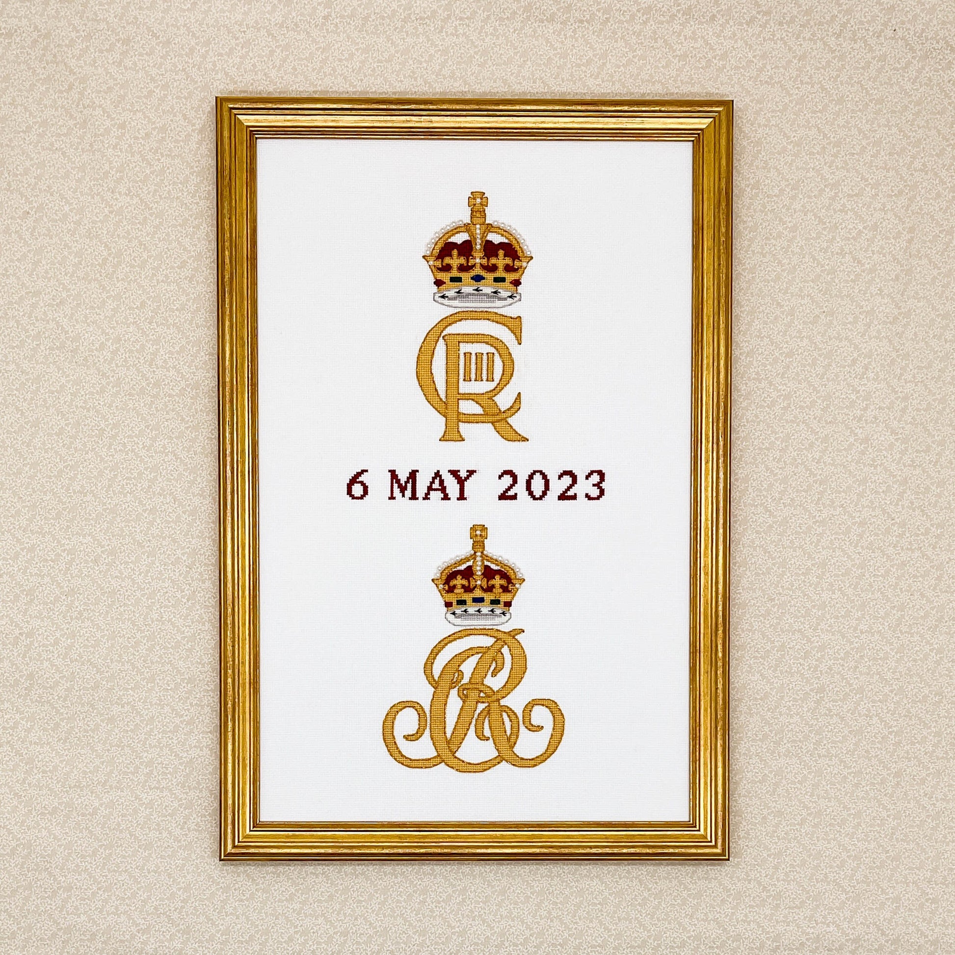Charles III Coronation Cyphers Cross Stitch Pattern| PDF Instant Download | Gift for Fans of History, Heraldry, and the Royal Family