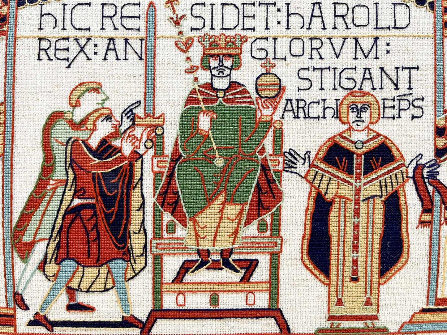 Bayeux Tapestry Cross Stitch Pattern: Harold Enthroned | PDF Instant Download | Gift for lovers of Medieval History, Art and English Kings