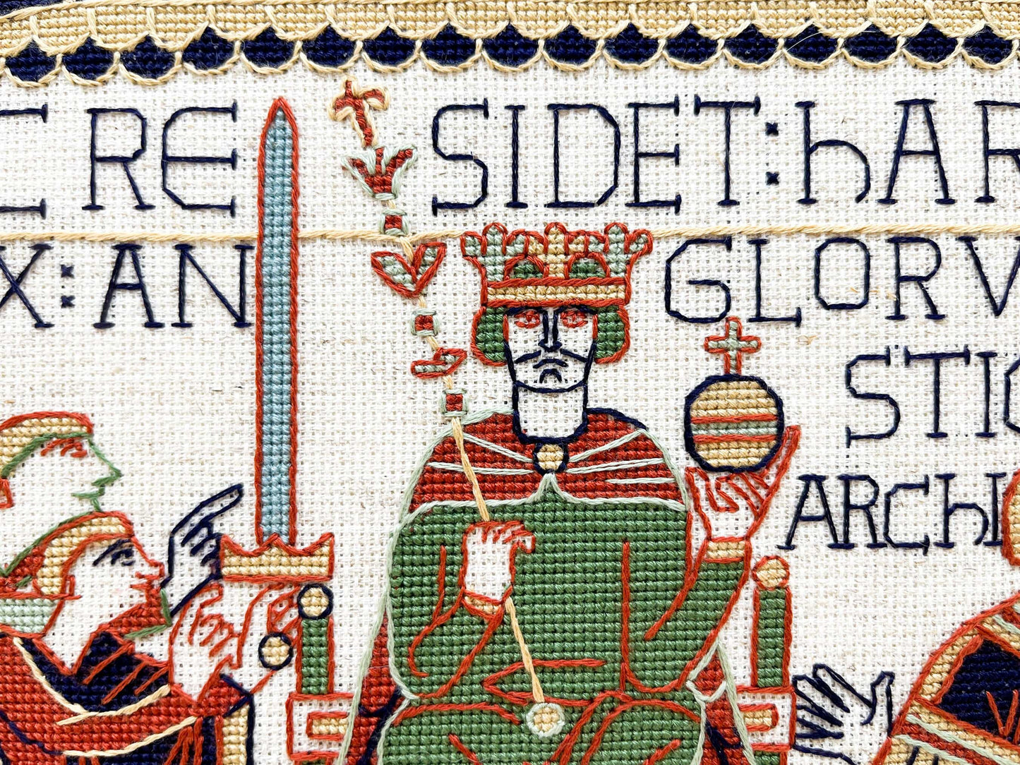 Bayeux Tapestry Cross Stitch Pattern: Harold Enthroned | PDF Instant Download | Gift for lovers of Medieval History, Art and English Kings