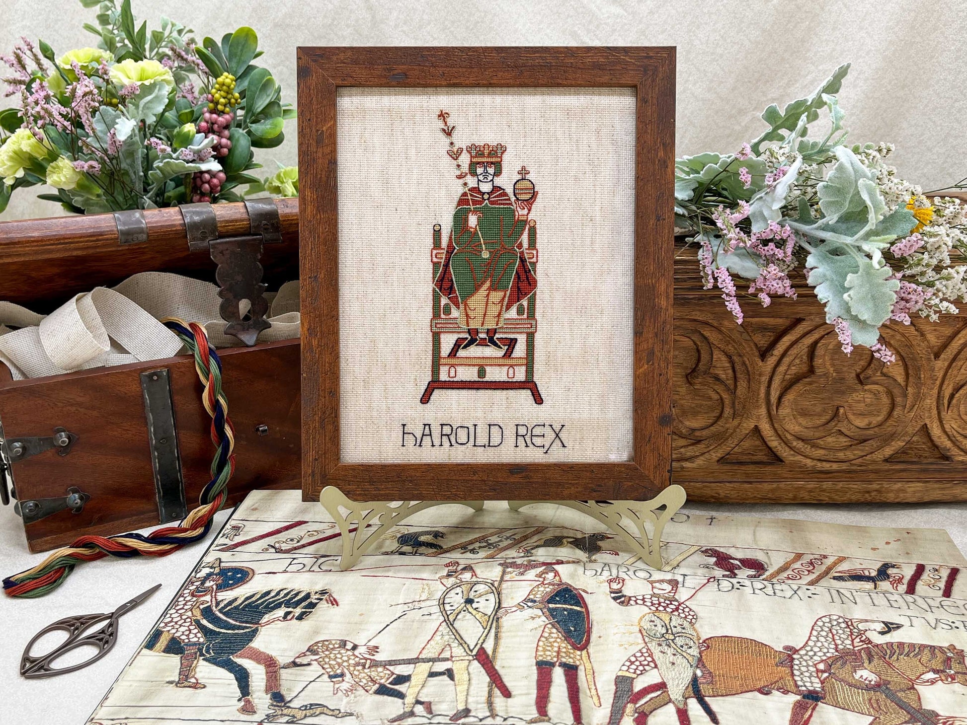 Bayeux Tapestry Cross Stitch Pattern: King Harold Godwinson | PDF Instant Download | Great for lovers of Medieval History and English Kings