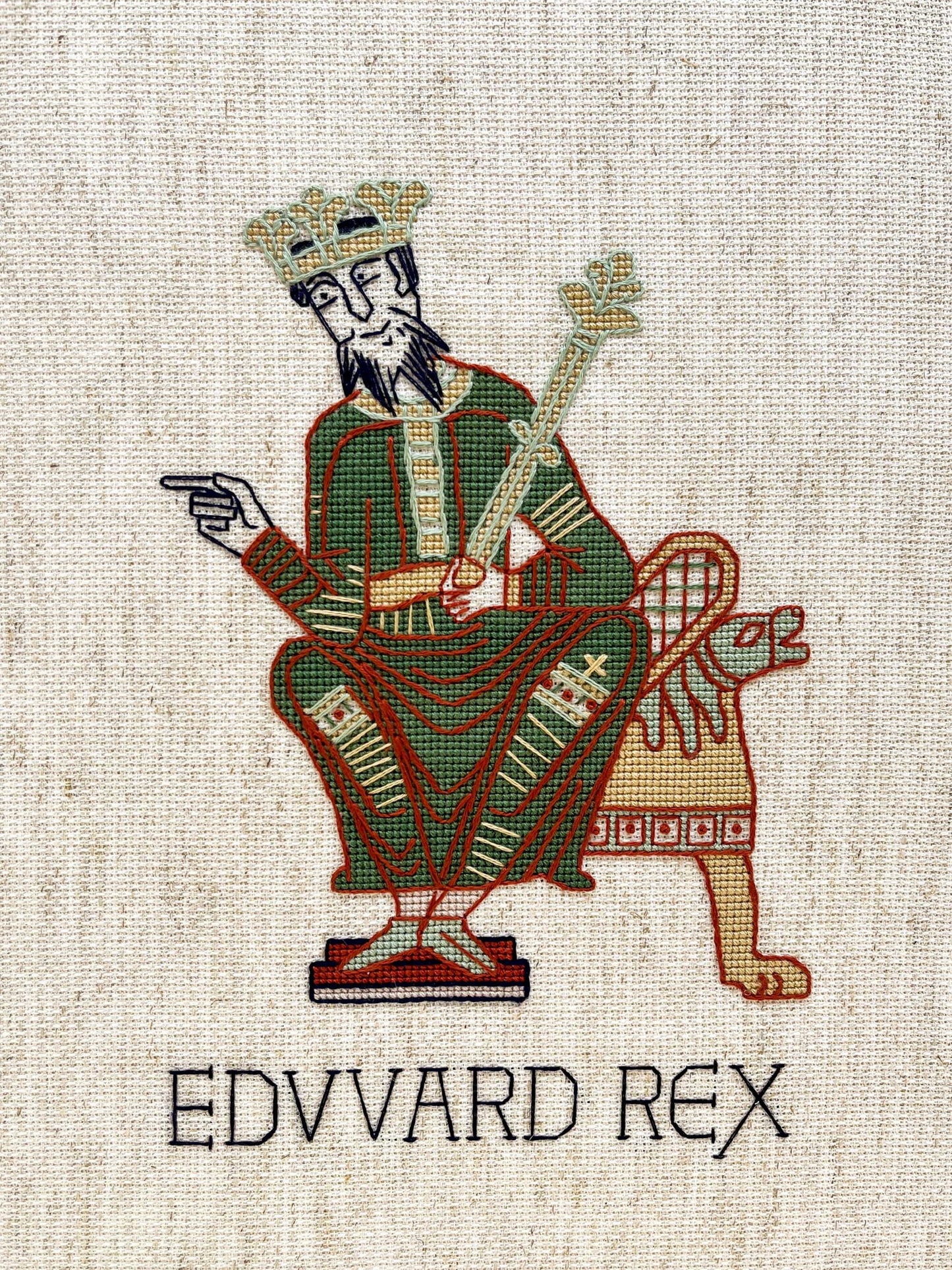 Bayeux Tapestry Cross Stitch Pattern: Three Kings of 1066 | PDF Instant Download | Great for lovers of Medieval History and English Kings