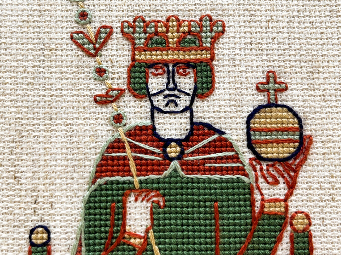 Bayeux Tapestry Cross Stitch Pattern: King Harold Godwinson | PDF Instant Download | Great for lovers of Medieval History and English Kings