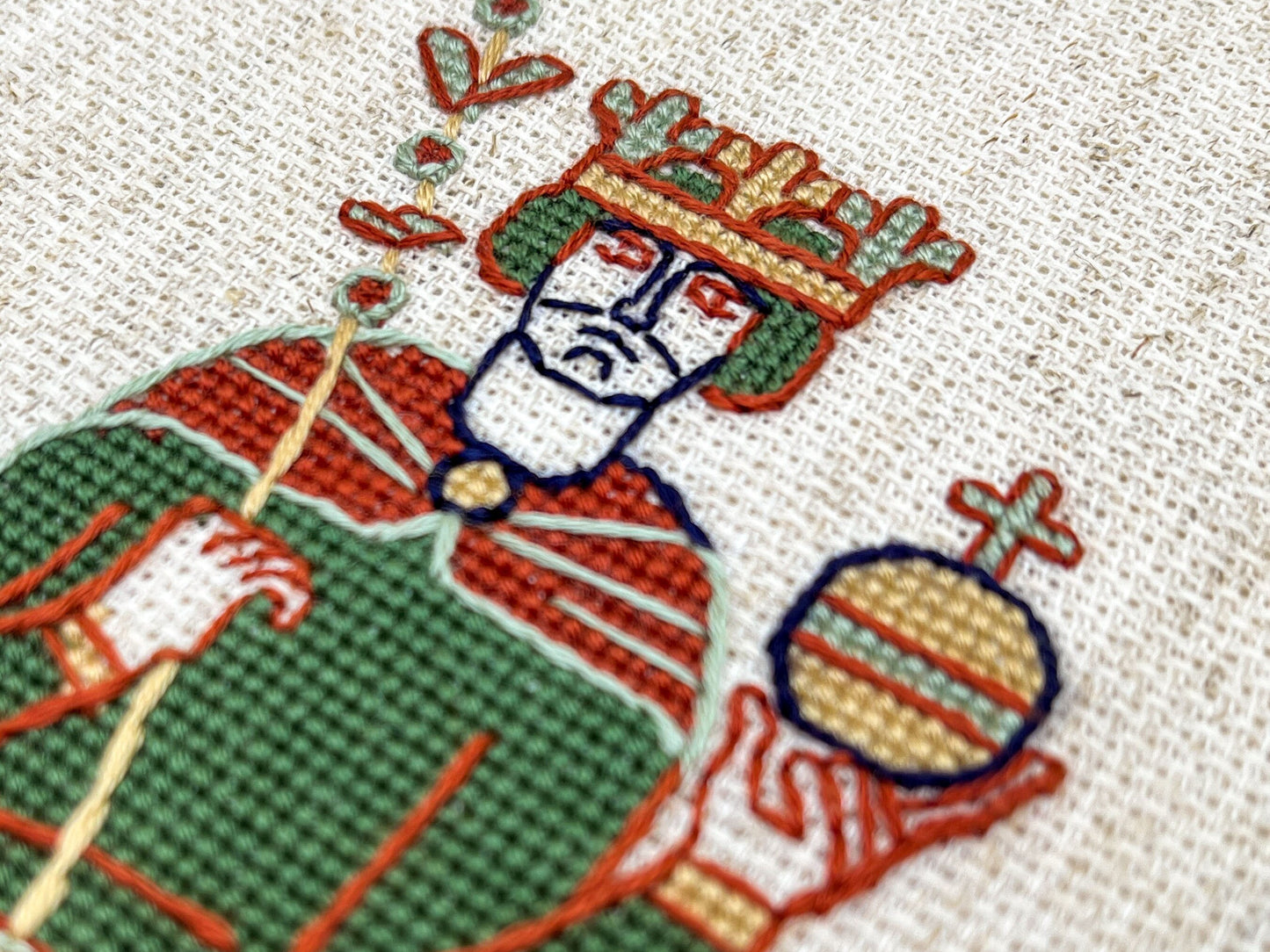 Bayeux Tapestry Cross Stitch Pattern: King Harold Godwinson | PDF Instant Download | Great for lovers of Medieval History and English Kings