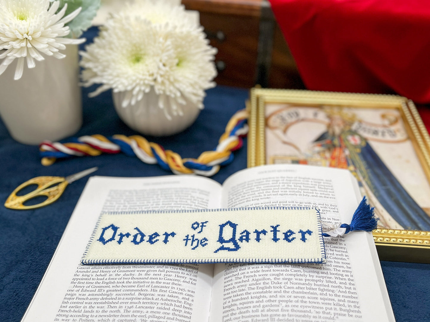 Order of the Garter Bookmark Cross Stitch Pattern | PDF Instant Download | For Lovers of Chivalry, Medieval History, and Royal Splendor