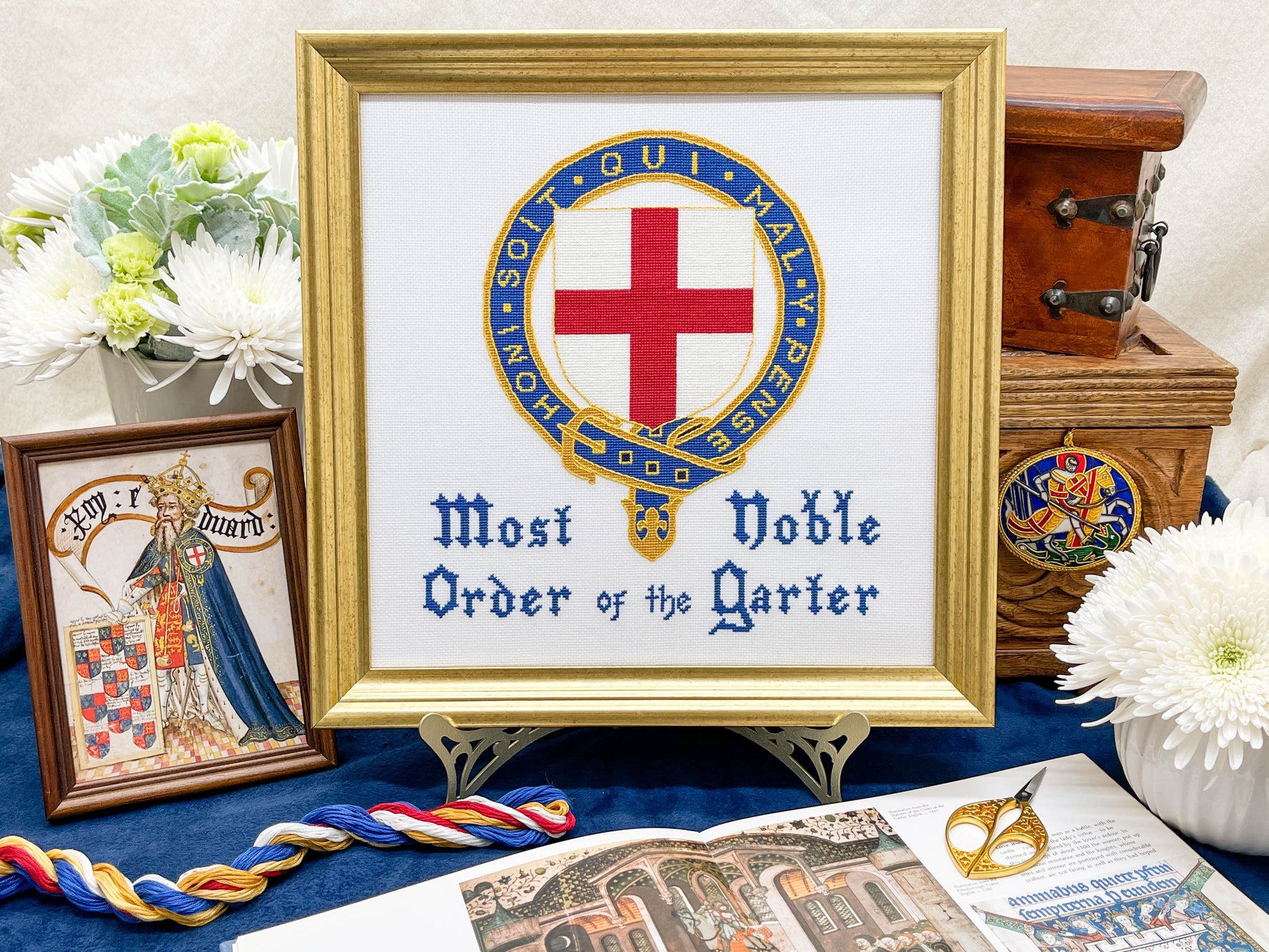 Order of the Garter Cross Stitch Pattern | PDF Instant Download | Perfect for Lovers of Chivalry, Medieval History, and Royal Splendor