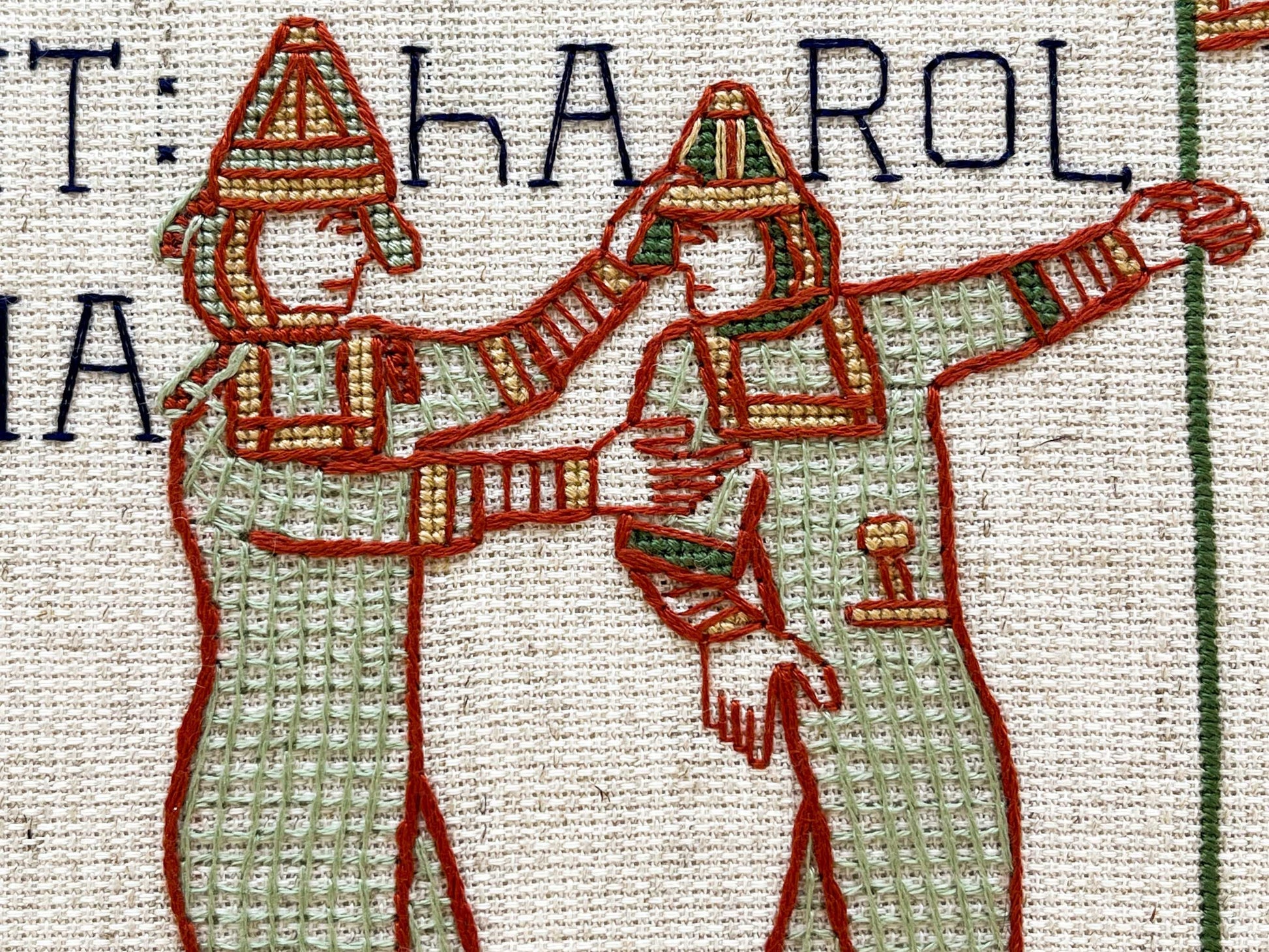 Bayeux Tapestry Cross Stitch Pattern: William Giving Arms to Harold | PDF Instant Download | For Fans of Medieval Art, Knights, and Chivalry