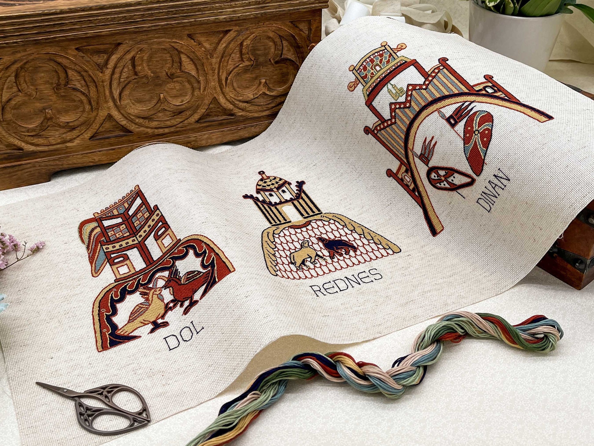 Bayeux Tapestry Cross Stitch Pattern: Brittany Towns | PDF Instant Download | Unique Gift for Lovers of Medieval France and Art History