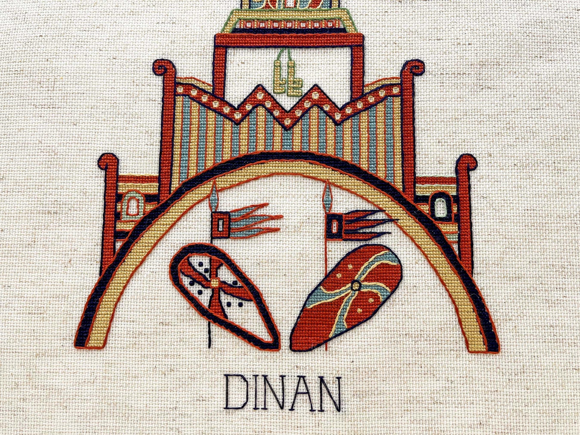 Bayeux Tapestry Cross Stitch Pattern: Fortification of Dinan, Brittany | PDF Instant Download | For Fans of Medieval France & Art History