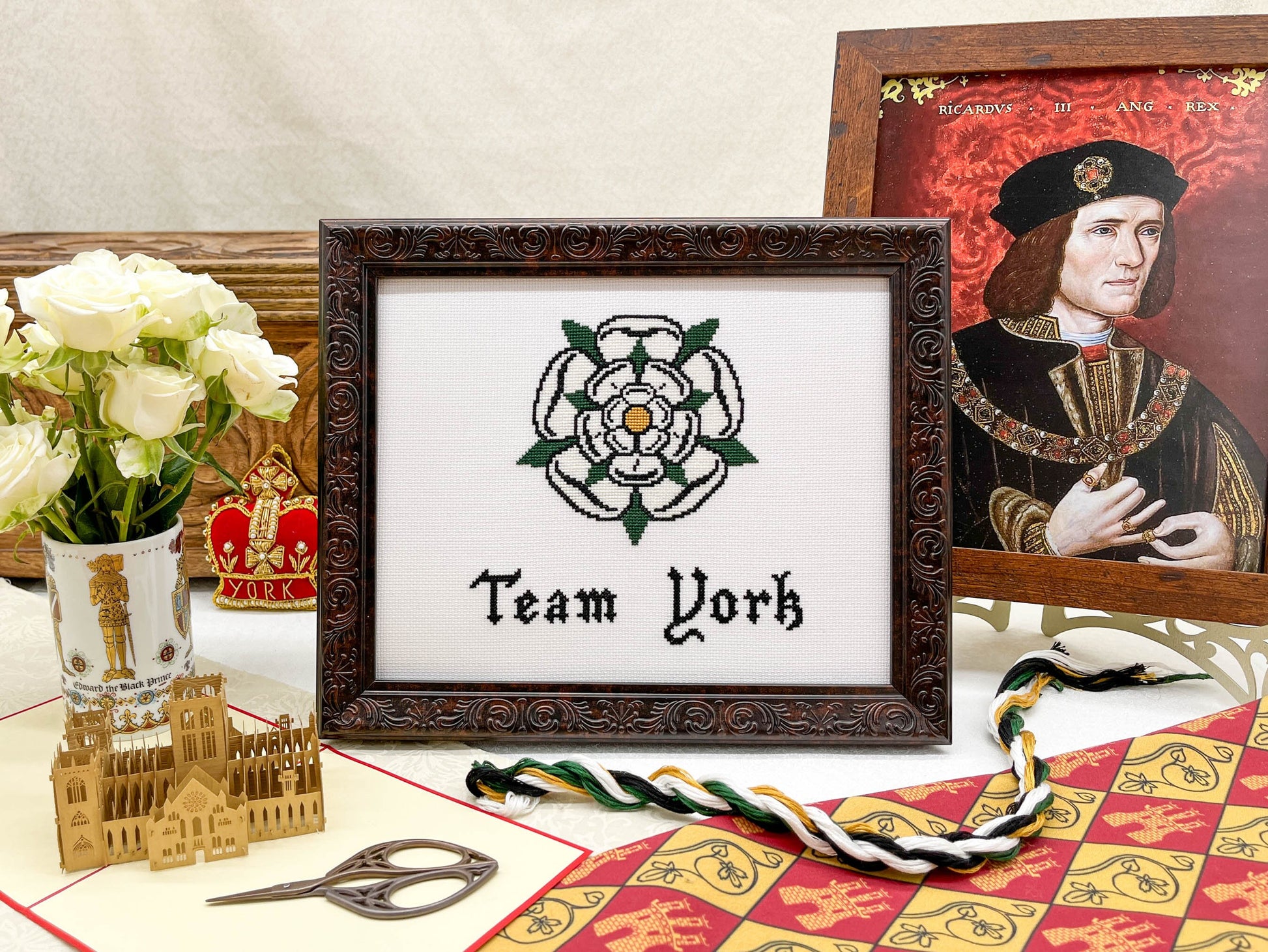 Team York Cross Stitch Pattern (small) | PDF Instant Download | Gift for Fans of History, Royal Family, Medieval Heraldry & Richard III