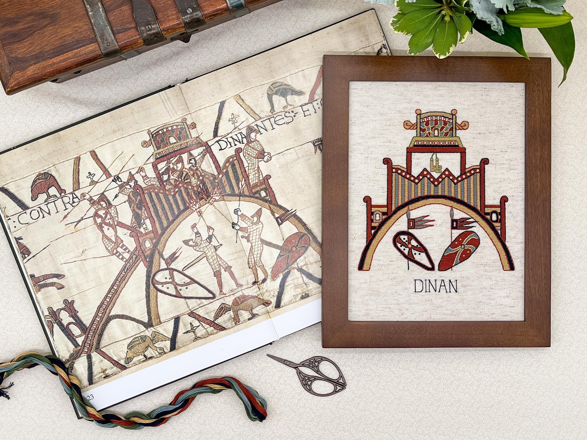 Bayeux Tapestry Cross Stitch Pattern: Fortification of Dinan, Brittany | PDF Instant Download | For Fans of Medieval France & Art History