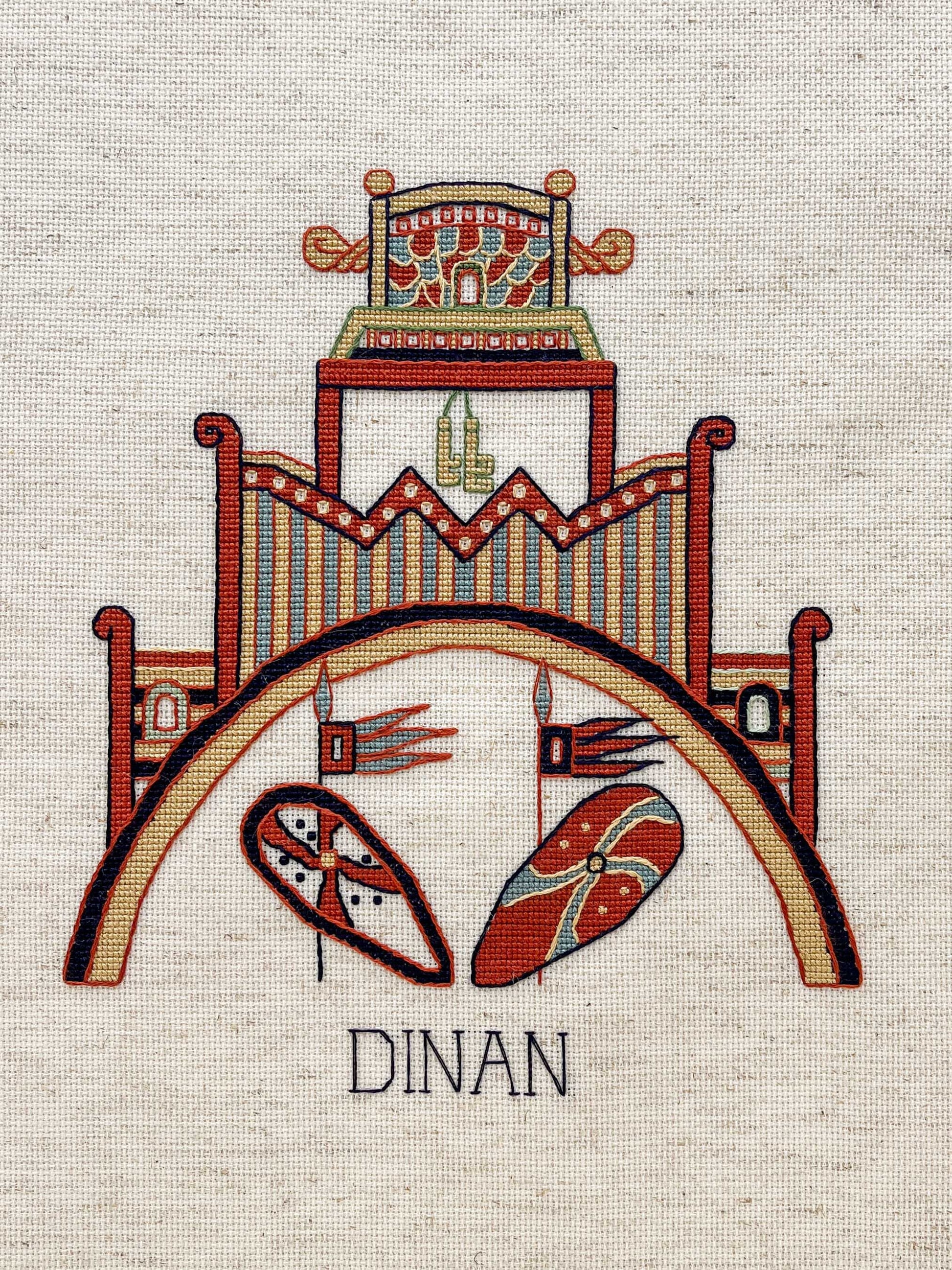 Bayeux Tapestry Cross Stitch Pattern: Fortification of Dinan, Brittany | PDF Instant Download | For Fans of Medieval France & Art History